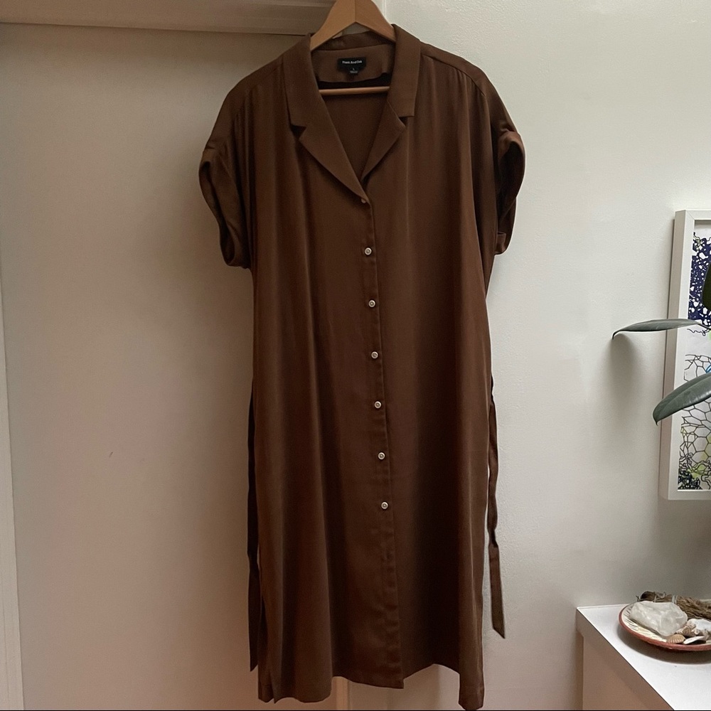 Frank & Oak brown dress w/ pockets- L